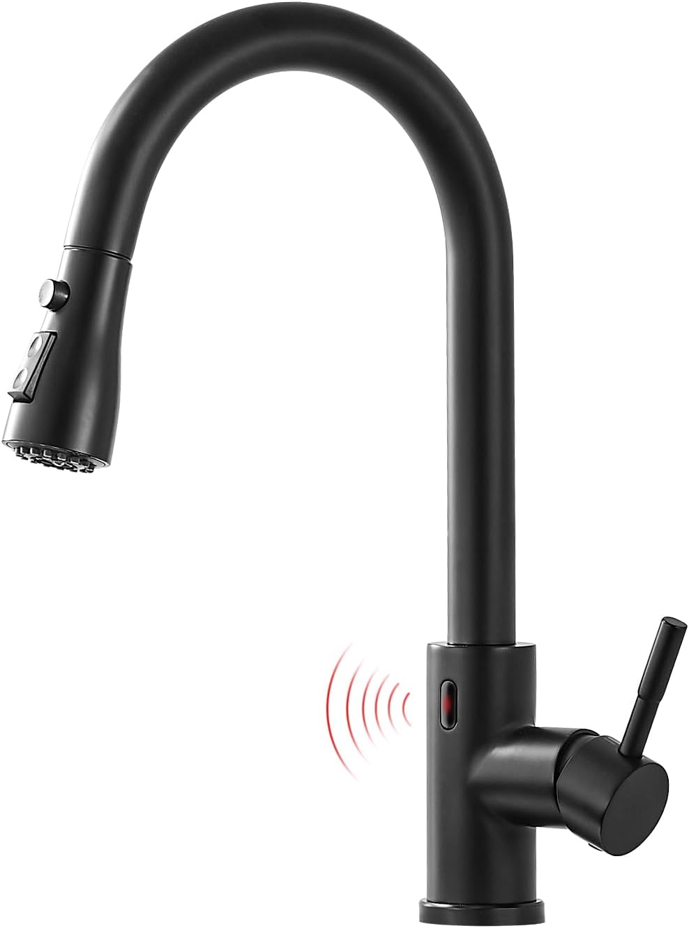 Touchless Kitchen Faucet with Pull Down Sprayer,Hands-Free Smart Motion Sensor Sink Faucet,Matte Black