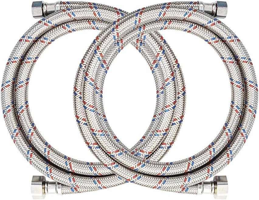 PLUMBINGMSTER 72" Faucet Hose Connector, 3/8" Comp x 1/2" FIP Braided Stainless Steel Faucet Water Supply Lines for Bathroom Kitchen Sink Faucet