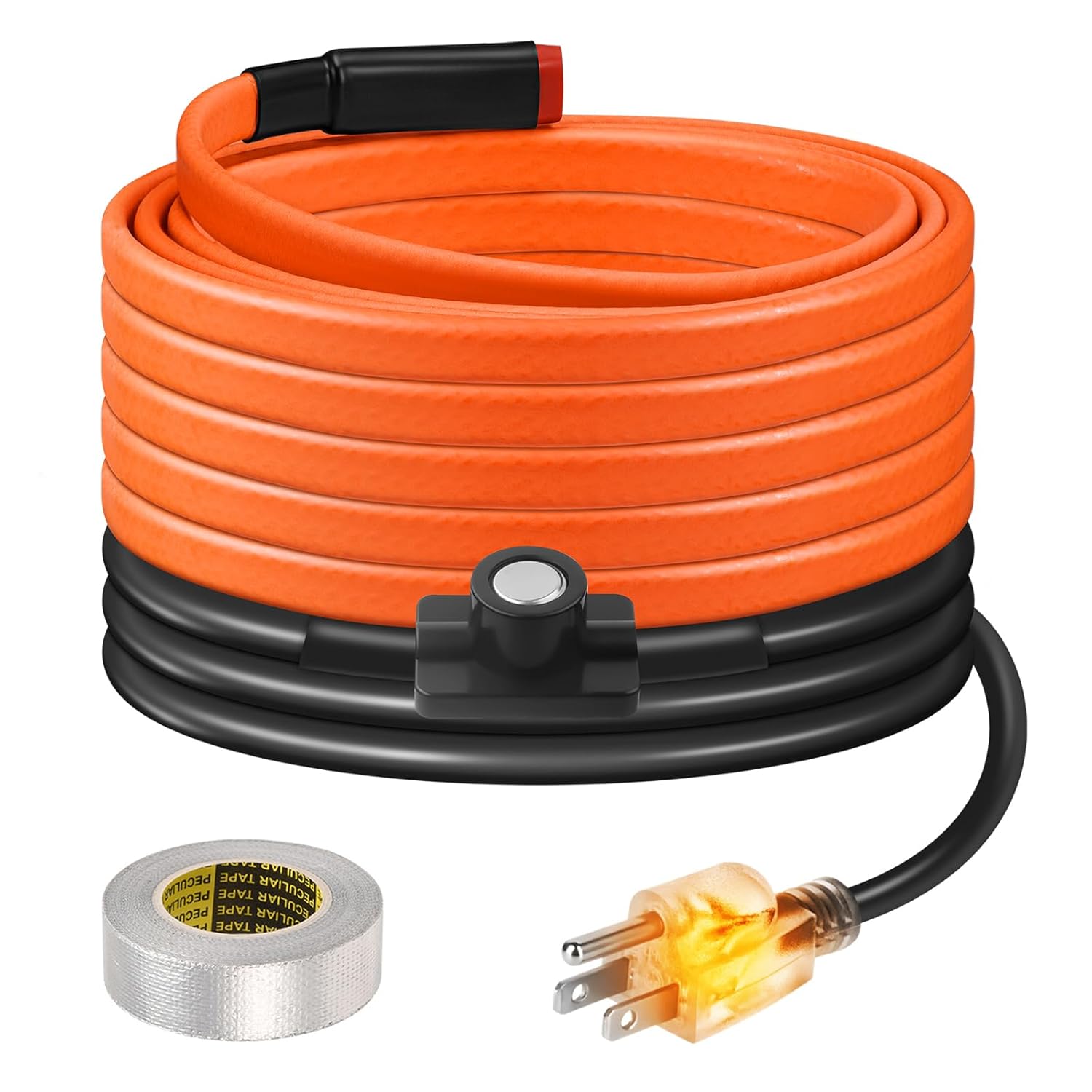 Water Pipes Heat Cable,12ft(3.6m) Heat Cable For Water Pipes Garden Hose Roof Pipes Storage Tank Anti-Freeze and Snow Removal,7W/ft 110V